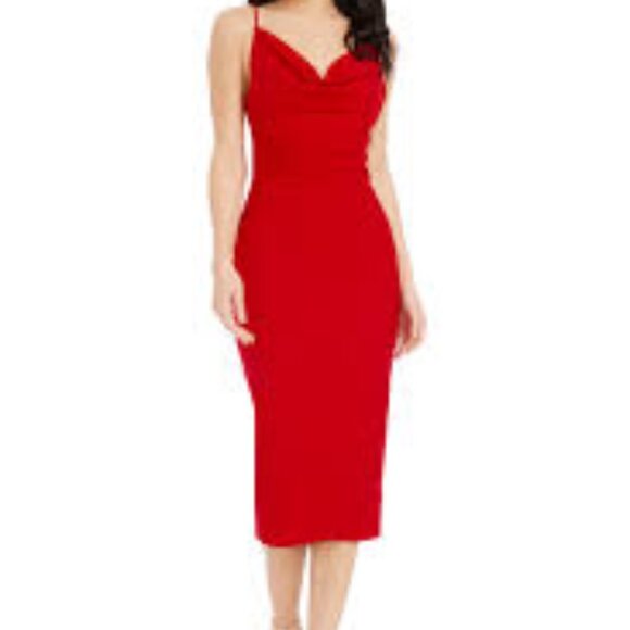 Dress the Population Dresses & Skirts - 67 - NWT DRESS THE POPULATION NIKKI COWL NECK MIDI DRESS